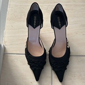 Hobbs Black Women's Heels with Ruffle Detail